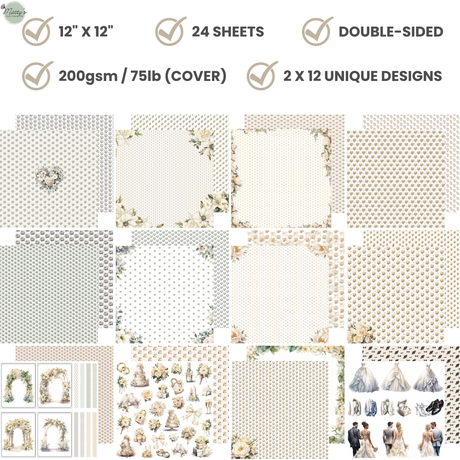 Wedding Florals Scrapbook Paper Pad