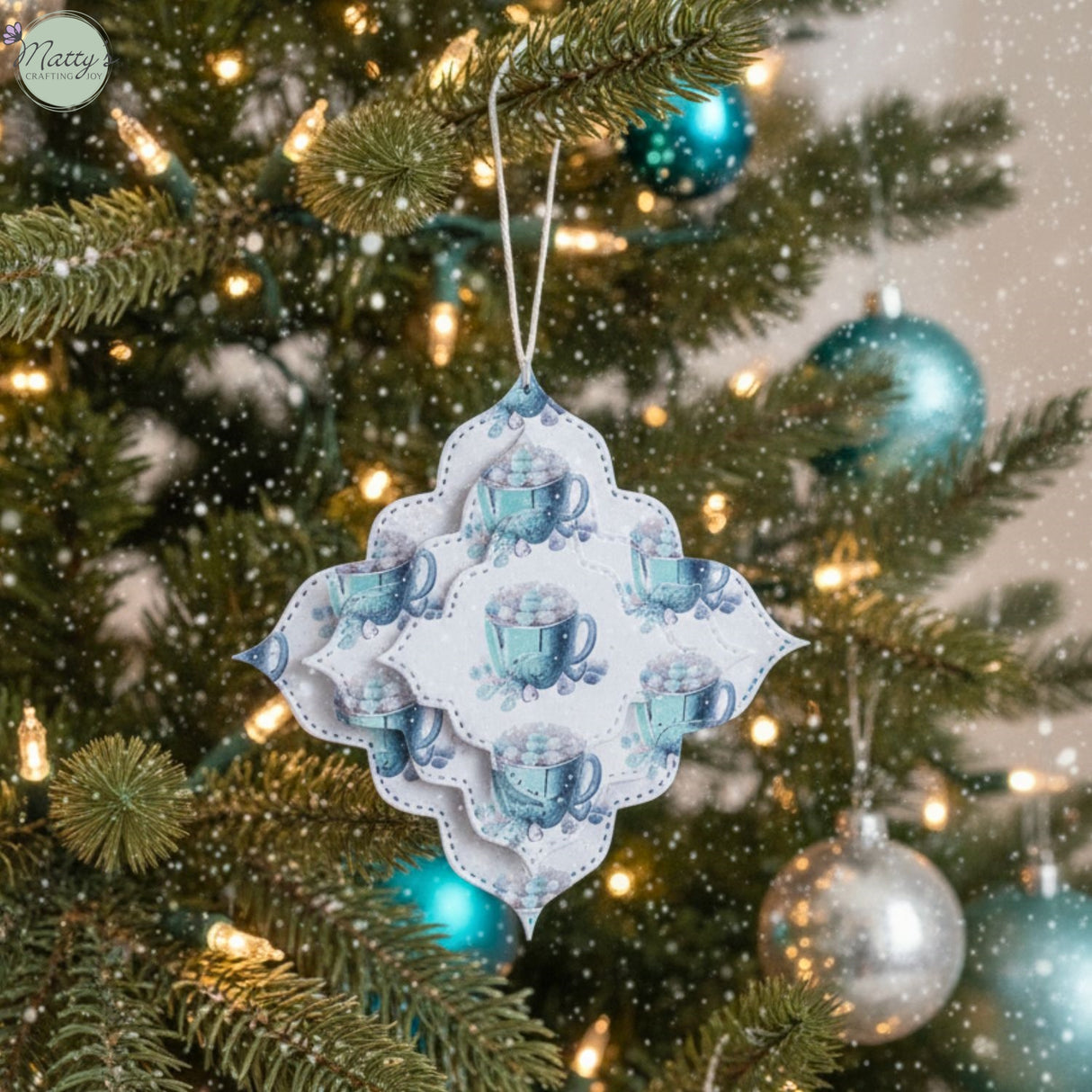 Christmas cards, Christmas ornaments, nesting dies, Christmas dies, nested dies, square die cuts, stitched dies, scrapbooking, card making, blue winter ornament