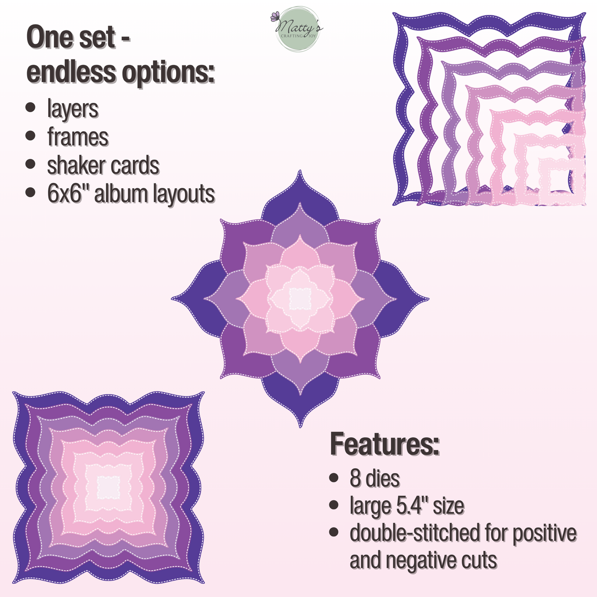 nesting dies, Christmas dies, nested dies, square die cuts, stitched dies, scrapbooking, card making